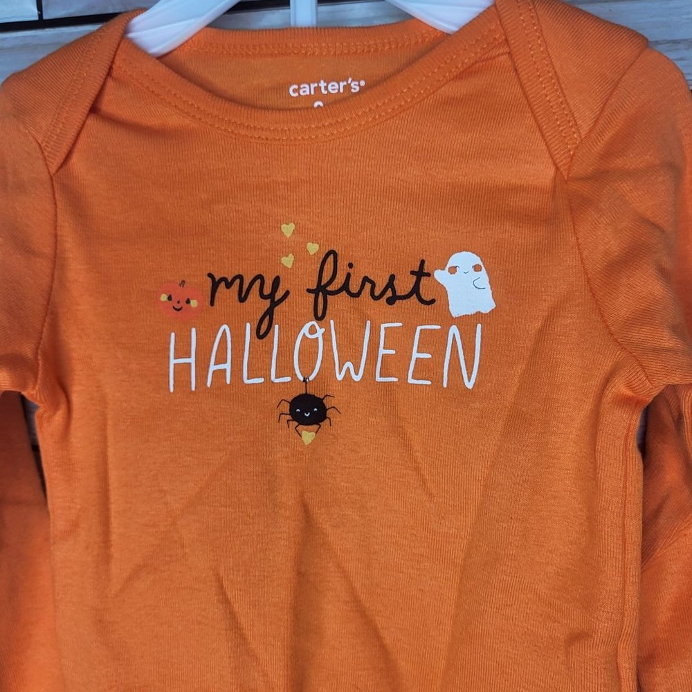New Carter's Baby 1st Halloween 2pc Outfit 9 Months Long Sleeve Top Bottom - Picture 2 of 11